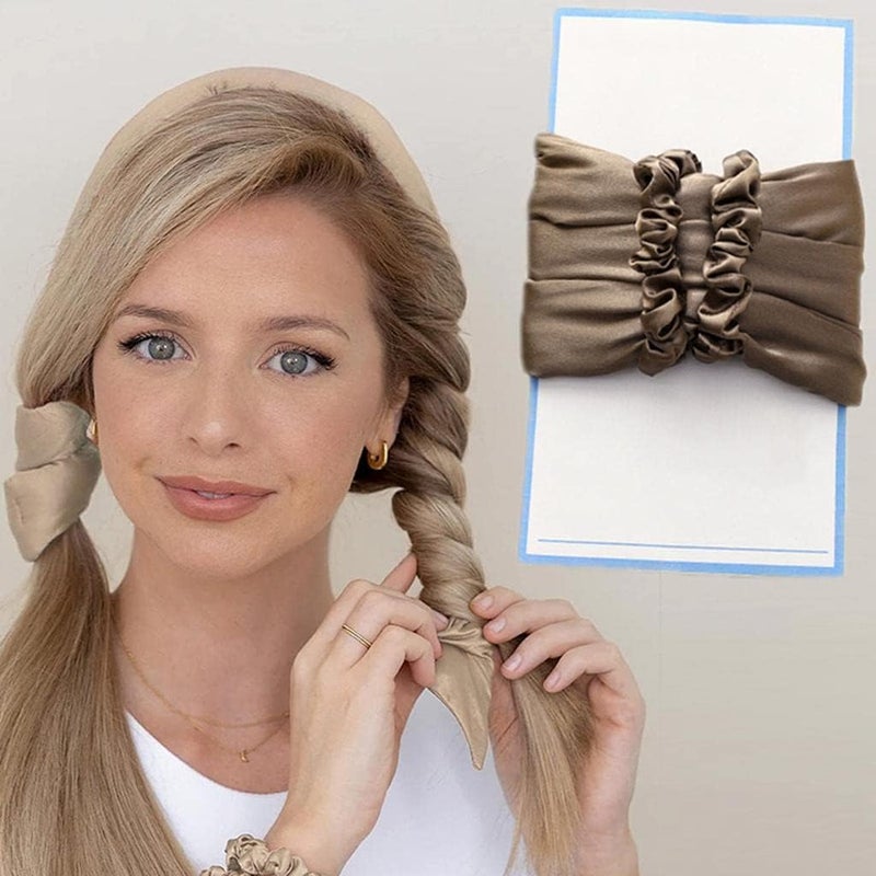 كلاراكو طوق رأس لتجعيد الشعر بدون حرارة، أداة تجعيد الشعر الحريرية بدون حرارة للشعر الطويل، مناسبة للنوم طوال الليل باللون الرمادي - Image 3