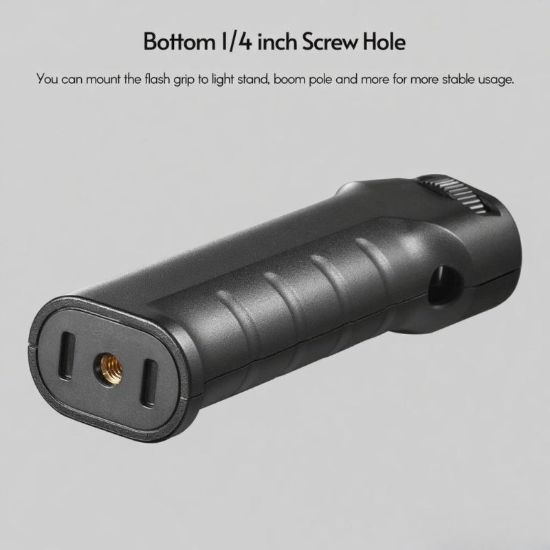 Flash Grip: Black 1/4 Inch Screw - 15° Tilted Surface Anti-Skid Grooves Camera Mounting Accessory for Outdoor Photography Studio Lighting Equipment - Image 5