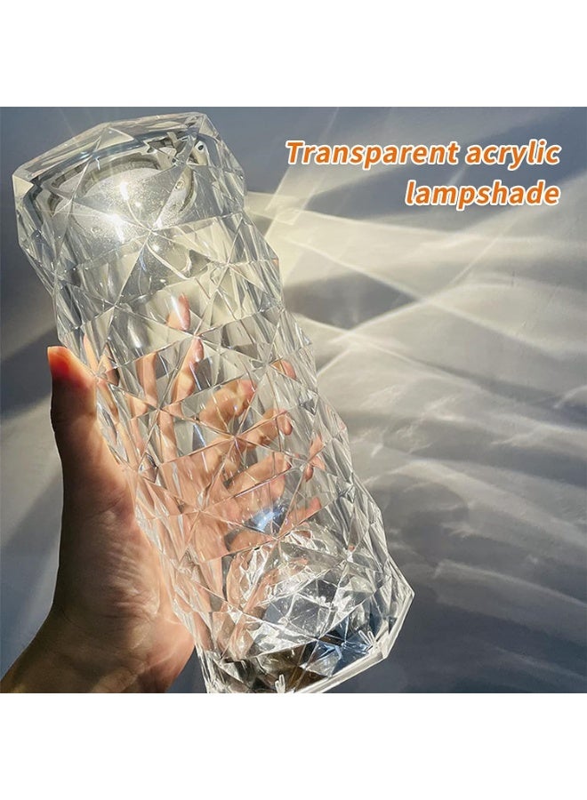 BLOOMING TIME Crystal Rose Diamond Table Lamp Colors Changing Touch Control & USB Rechargeable Rose Acrylic LED Light with Remote for Bedroom, Living Room, Office (Multi Color) - Image 2