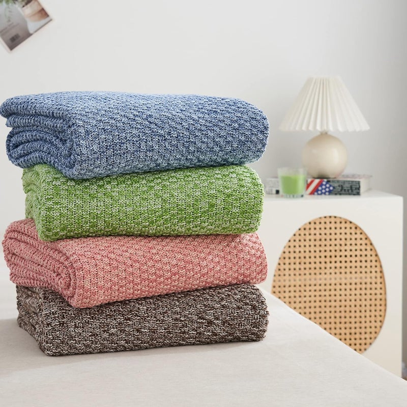 Longhui bedding لحاف لونغهوي المحبوك 100% قطن – أخضر، ناعم ودافئ، قابل للغسيل بالماكينة، مقاس 51"×63" – مثالي لغرفة المعيشة، الكنبة، الأريكة، السرير أو السفر. - Image 4