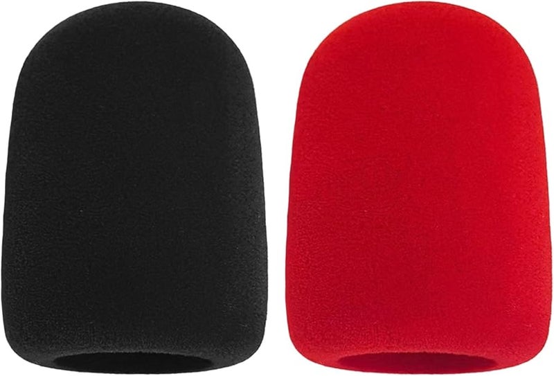Black and Red Detachable Microphone Windscreen Sponge Cover for Encore2 Mic Vocal Protection Streaming - Image 2