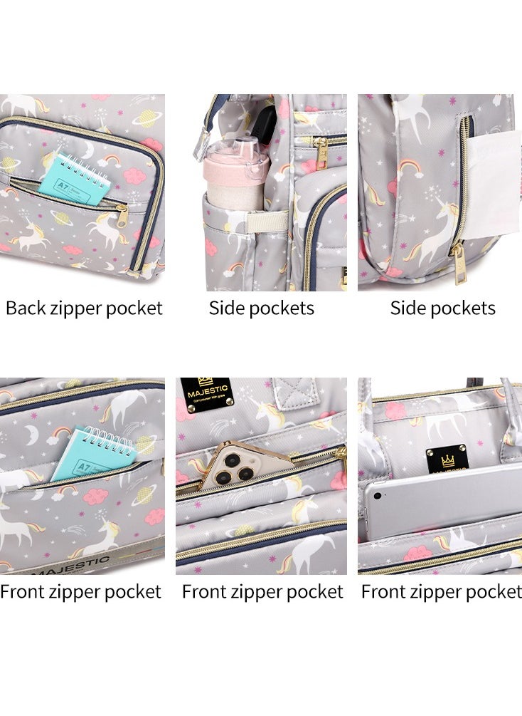 138 Baby Maternity Diaper Unicorn Waterproof Multifunctional large capacity backpack bag with USB Charging output - Black - pzsku/Z8EBFD3405F08AEC4FF88Z/45/_/1704711279/b3e5985e-fece-4947-9498-680d005b64e8