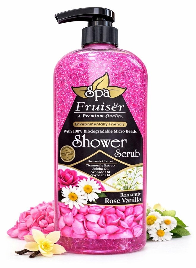 Fruiser Shower Scrub Exfoliating Body Scrub for Smooth & Glowing Skin – Deep Cleansing Moisturizing Shower Exfoliator for All Skin Types, 730ml (Rose Vanila) - Image 2