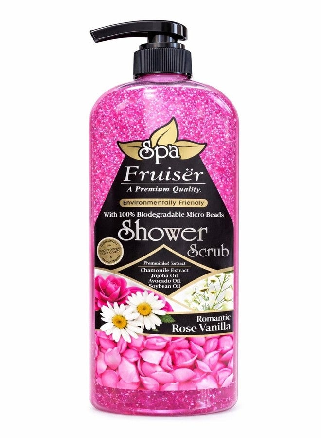 Fruiser Shower Scrub Exfoliating Body Scrub for Smooth & Glowing Skin – Deep Cleansing Moisturizing Shower Exfoliator for All Skin Types, 730ml (Rose Vanila) - Image 1