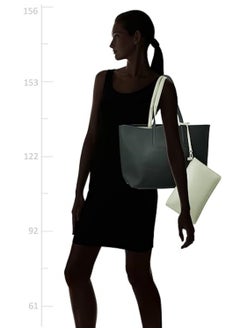 LACOSTE Women's  Double sided Two tone Large Capacity Handbag, Fashionable and Versatile, Black/White  - Image 4