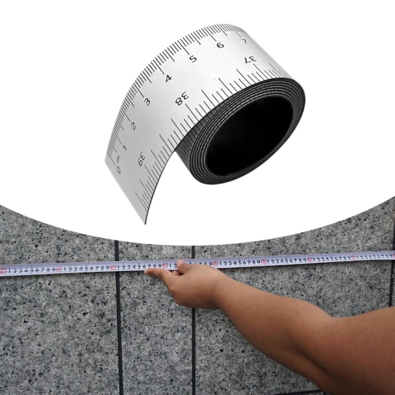 White Flexible Ruler Tape 1M Roll Up Measuring Tool For Frame Edge And Tear Fences - Image 4