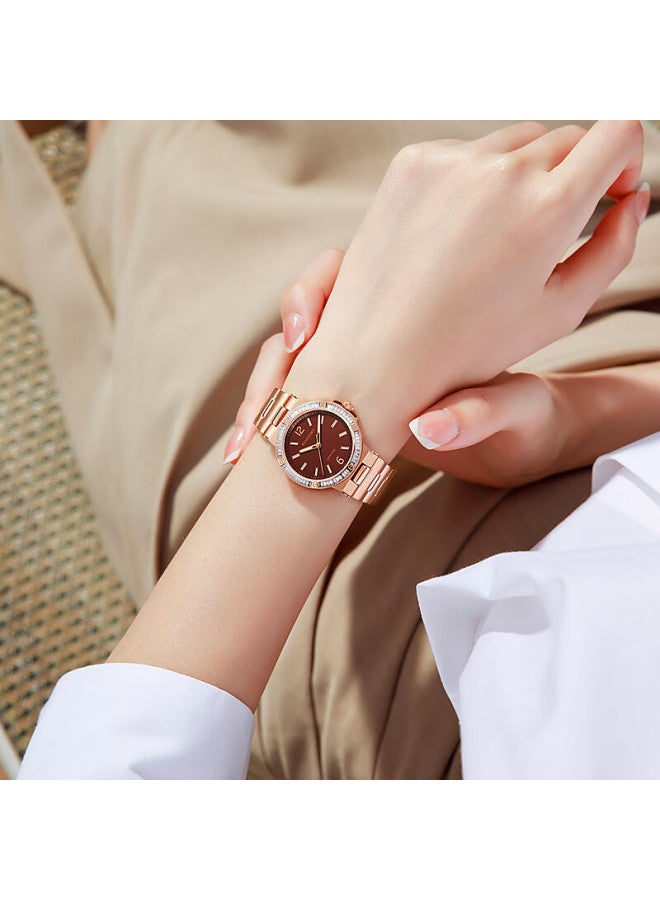 Rossini Women's Diamond-studded Steel Band Quartz Watch Elegant Chinese Brand Ladies' Watch Birthday Christmas Valentine's Day Gift For Women - Image 1