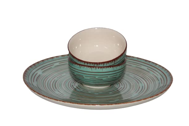 Phezent Pasco Ceramic Plates for Dinner with Katori 3 Pieces 1 Dinner Plates 2 Katori Bowl Dishwasher Microwave Safe Dinner Sets Ceramic Dinner Set Bowls Set Dinnerware Sets - Image 3