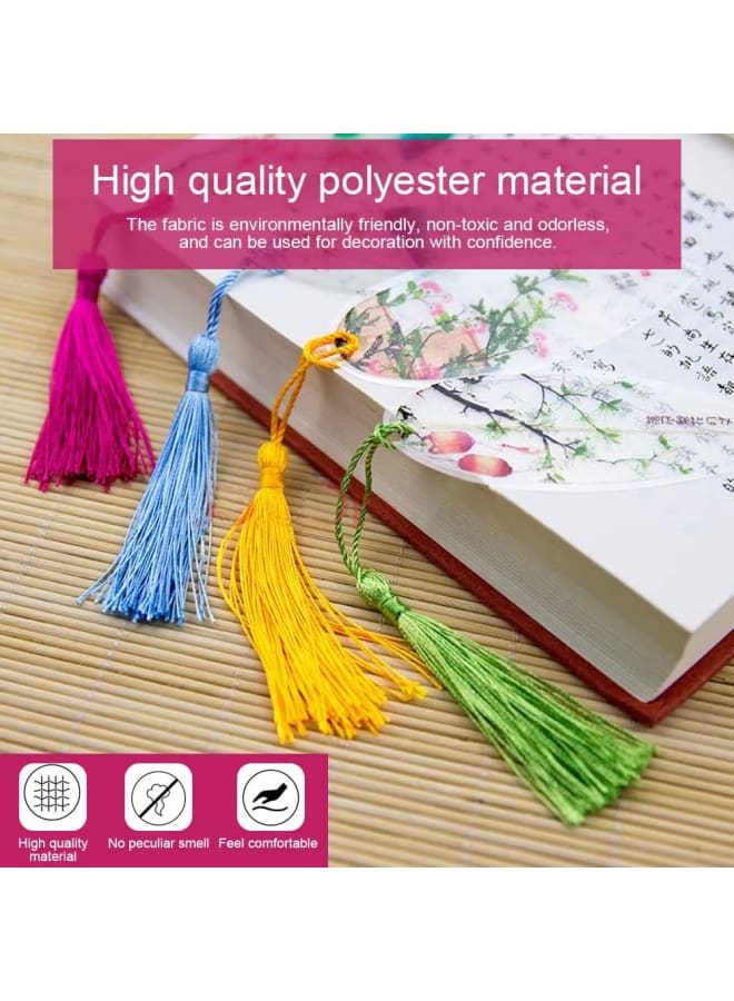Tassels 20 Colours 140 Pieces Mini Tassels Colourful Tassels with Loop Silky Tassels Pendant Soft Tassels as Bookmark Handmade Tassels for DIY Jewellery Key Chain - Image 4