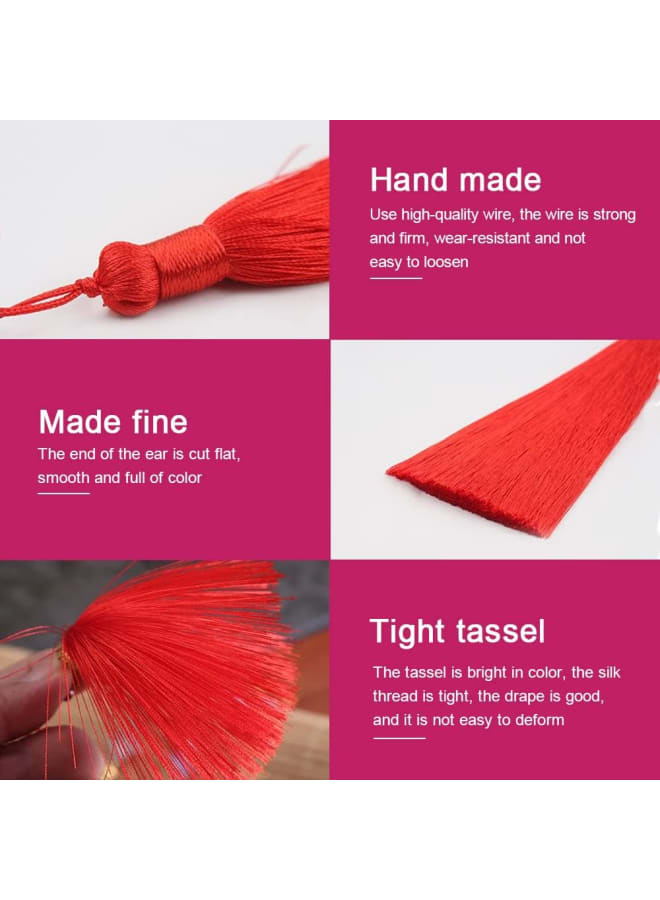 Tassels 20 Colours 140 Pieces Mini Tassels Colourful Tassels with Loop Silky Tassels Pendant Soft Tassels as Bookmark Handmade Tassels for DIY Jewellery Key Chain - Image 3