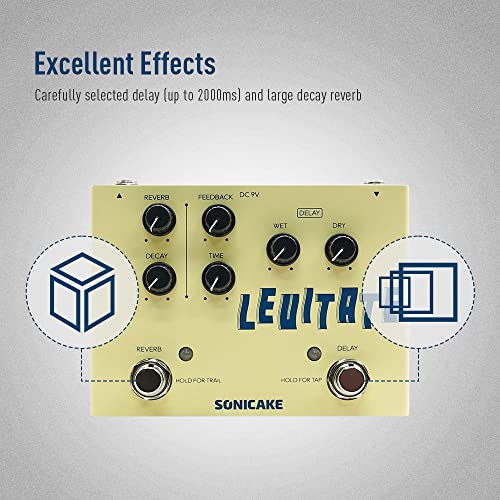 SONICAKE Delay Reverb 2 in 1 Guitar Effects Pedal Digital Levitate - Image 3
