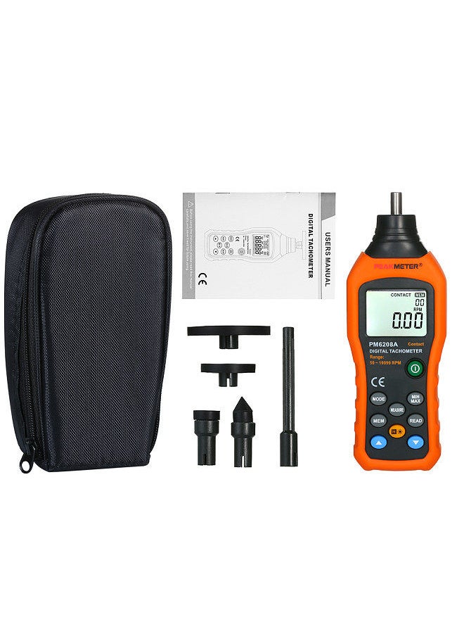 Generic - Digital Tachometer Handheld Contact Motor Tachometer LCD Speedometer Tach RPM Meter Contact-type Digital Tachometer Wide Measuring Rang 50～19999rpm - Image 1