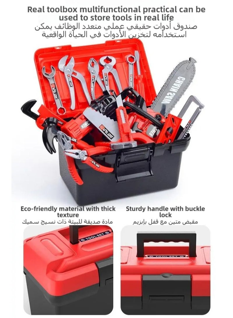 CALL PLAY Tool Set with Tool Box & Electronic Toy Drill, Pretend Play Kids Construction Kits for Kids Ages 3-5 Years Old, Toddler Boy Toys - Image 3