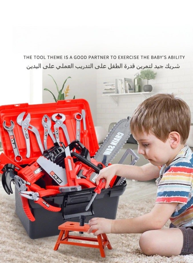 CALL PLAY Tool Set with Tool Box & Electronic Toy Drill, Pretend Play Kids Construction Kits for Kids Ages 3-5 Years Old, Toddler Boy Toys - Image 5