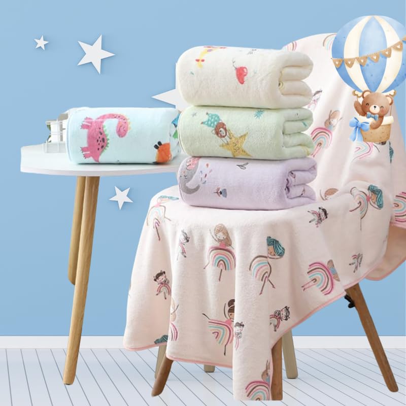 TEDDYIFY Baby Luxury Coral Fleece Bath Towel for Kids, Ultra Soft, Warm, and Absorbent. Baby Essentials Bath Towels, Cute Unisex Cover for Girls and Boys (1 Count, 1-3 Years) - Image 1