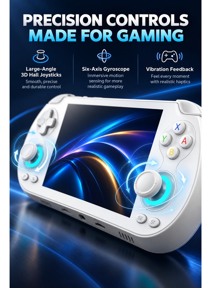 ANBERNIC RG VITA Pro Handheld Game Console, 5.5-Inch 1080P IPS Touchscreen, RK3576 Octa-Core, Android 14/Linux 64-Bit, 4GB+64GB, Hall Joysticks, Wi-Fi 6, Bluetooth 5.2, 5000mAh, White - Image 5