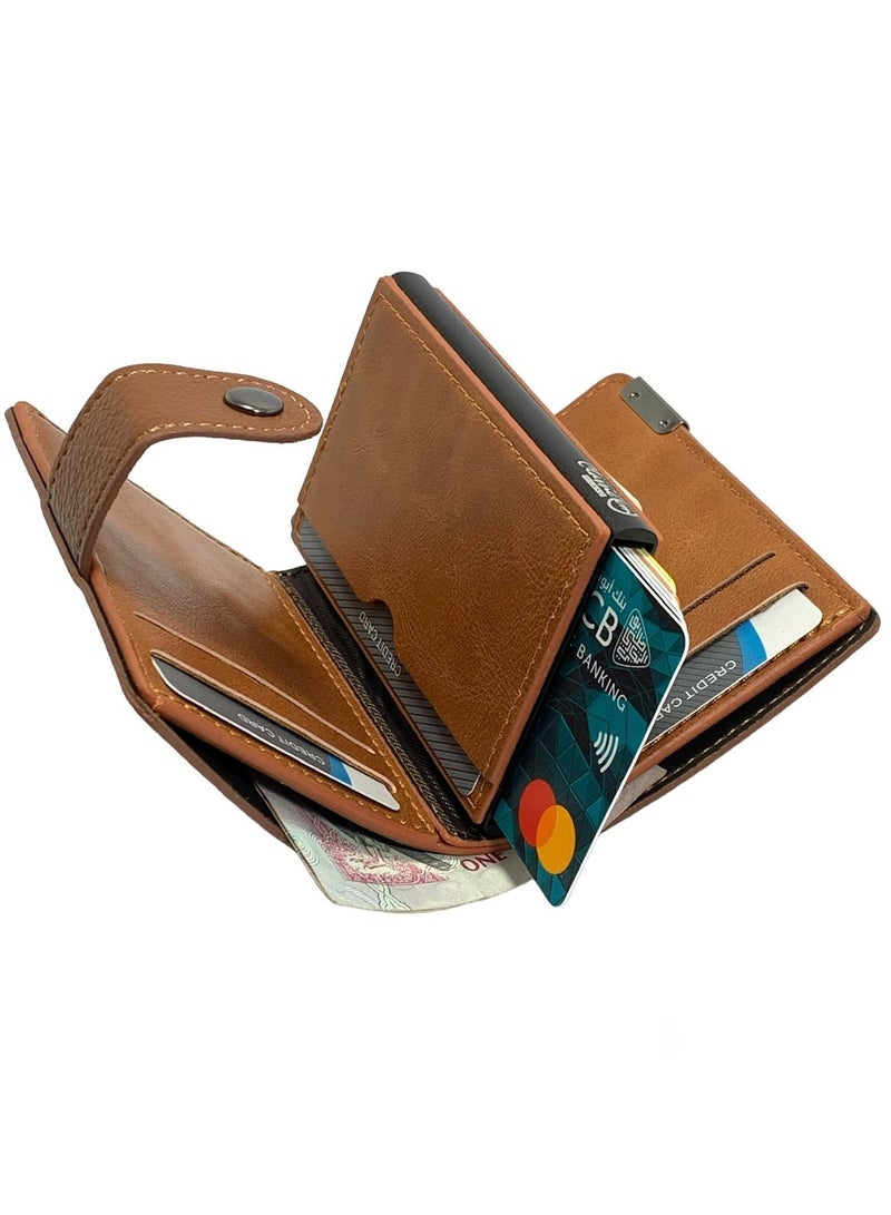 Classic Milano Faux Leather RFID Blocking Pop Up Wallet for Men and Women - Automatic Card Holder Wallet with Pop-up Design - Secure, Compact Credit Card Holder for Men - Stylish Wallet for Men & Women’s RFID Card Wallet - Image 3