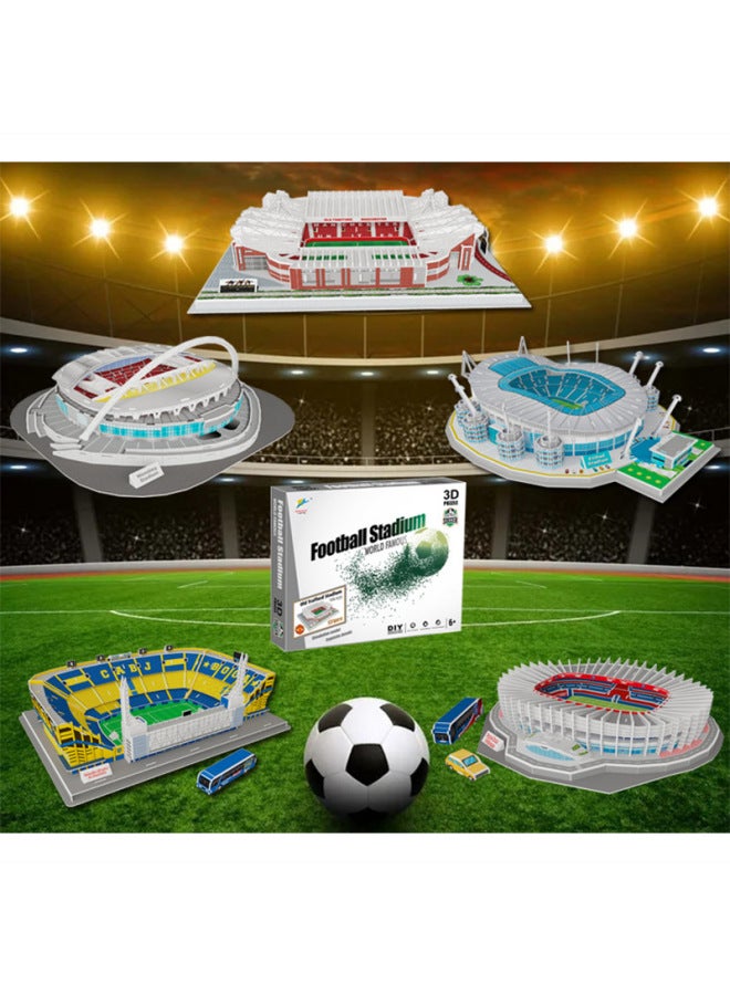 Jurong Puzzle Stereo 3D Model Soccer Field Assembled Small Toys Children Adult Thinking Enlightenment Puzzle-Color:Emirates Stadium - Image 2