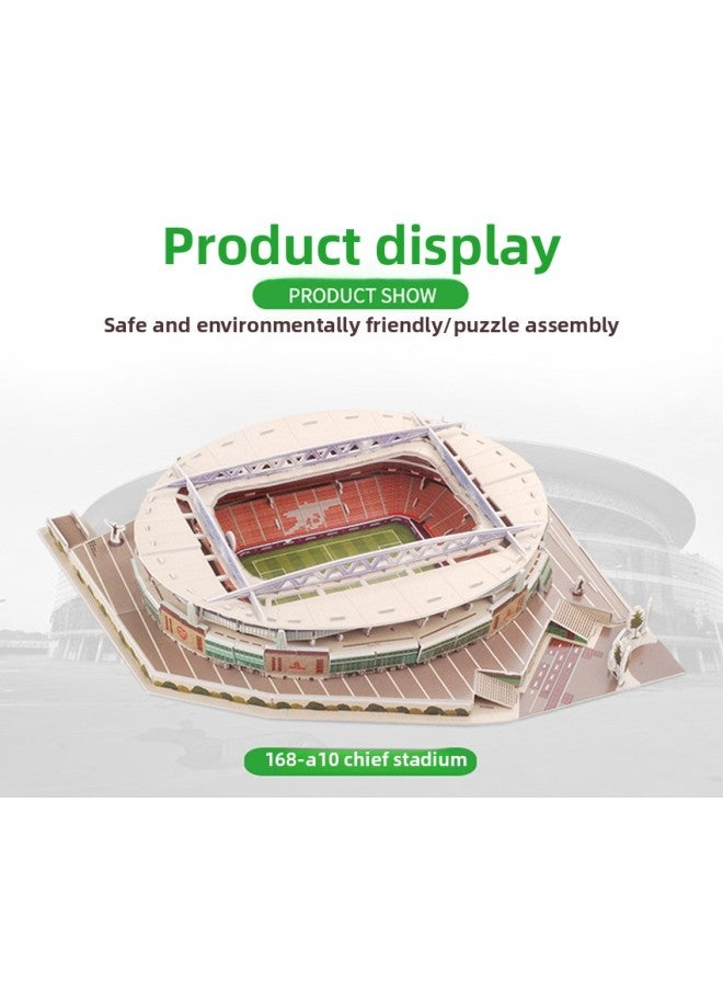 Jurong Puzzle Stereo 3D Model Soccer Field Assembled Small Toys Children Adult Thinking Enlightenment Puzzle-Color:Emirates Stadium - Image 1
