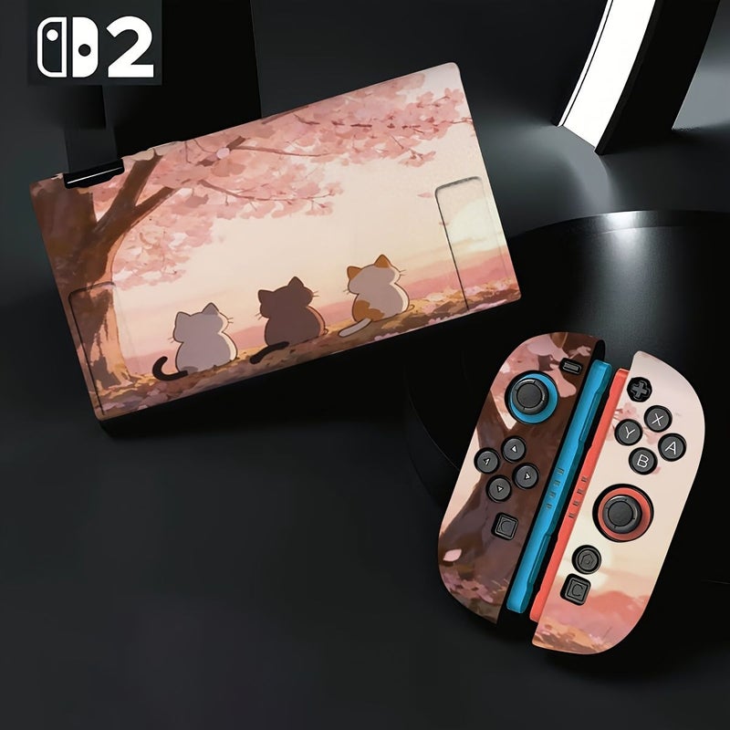 غلاف واقي لجهاز نينتندو سويتش OLED بتصميم ثلاث قطط صغيرة، TPU خفيف الوزن - Image 1