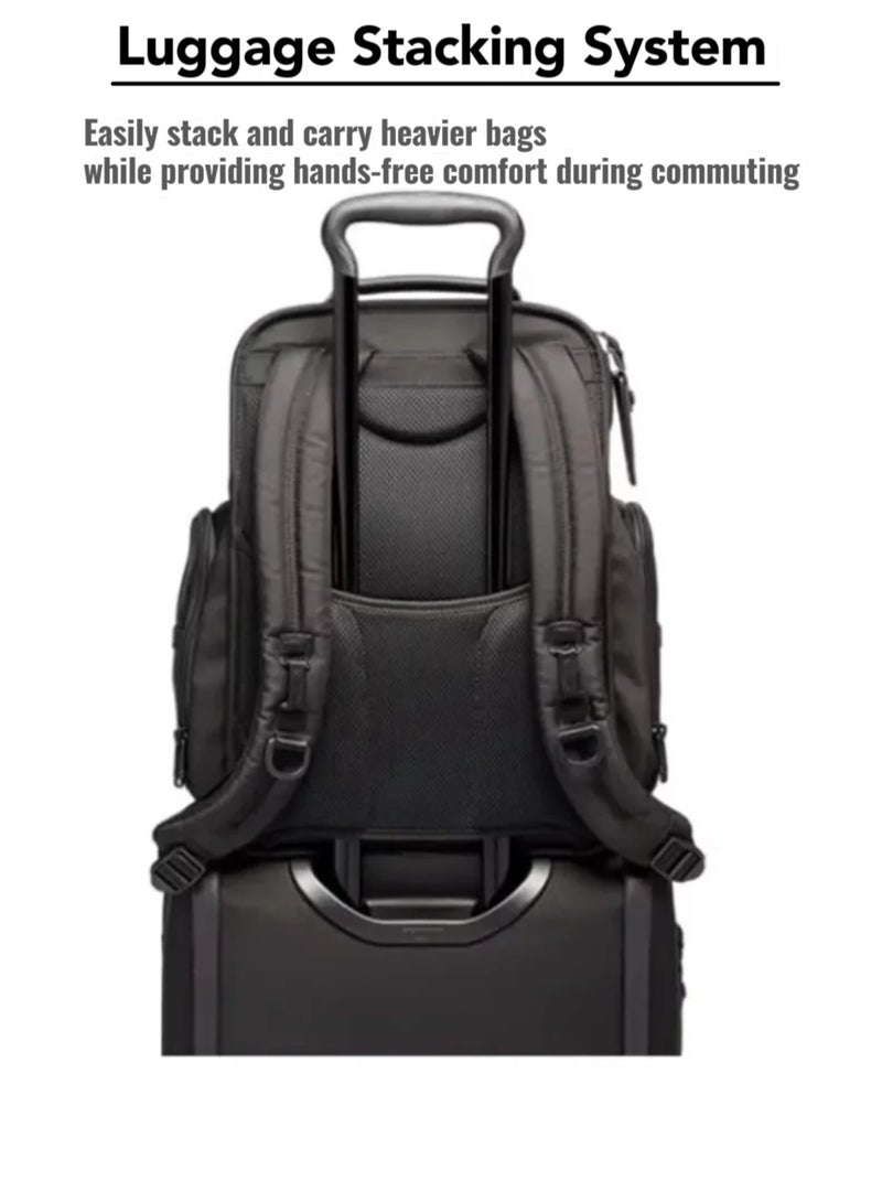 TUMI Alpha 3 Men's Slim Solutions Brief Pack Laptop Tablet Business bag Backpack,Classic Ballistic Nylon， Black，One Size - Image 4