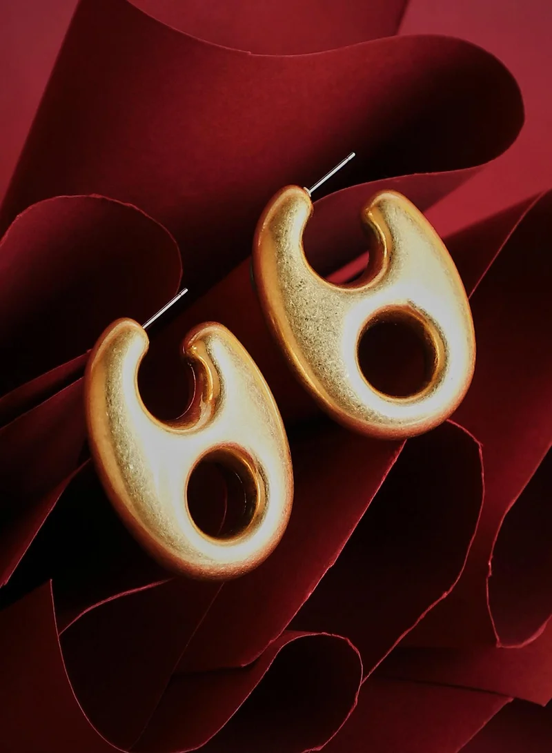 SOHI Women's Contemporary The Large Bolt Hoop Earrings