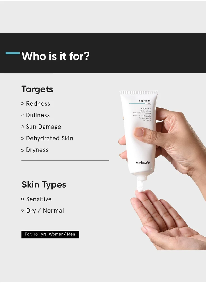 Minimalist Skincare Sepicalm 3% Face Moisturizer