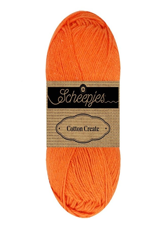 Scheepjes Cotton Create 50g - 716 Orange Yarn for Knitting and Crocheting