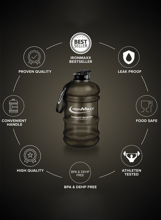 IronMaxx WATER GALLON | 2200ml | BLACK MATT | Leak-Proof BPA-Free Hydration Bottle - Image 4