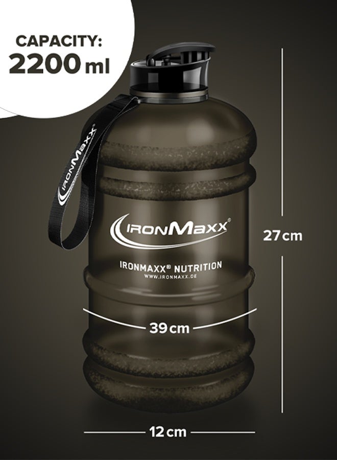 IronMaxx WATER GALLON | 2200ml | BLACK MATT | Leak-Proof BPA-Free Hydration Bottle - Image 3