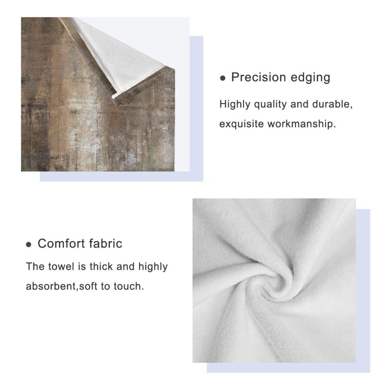 AIYOOLER Vintage Grey Burn Brown Bath Towels Set,3 Piece Soft Abstract Modern Art Towel Set,1 Bath Towel 1 Hand Towel 1 Washcloth,Absorbent Decorative Guest Bathroom Towels for Kitchen Shower Spa Face - Image 3