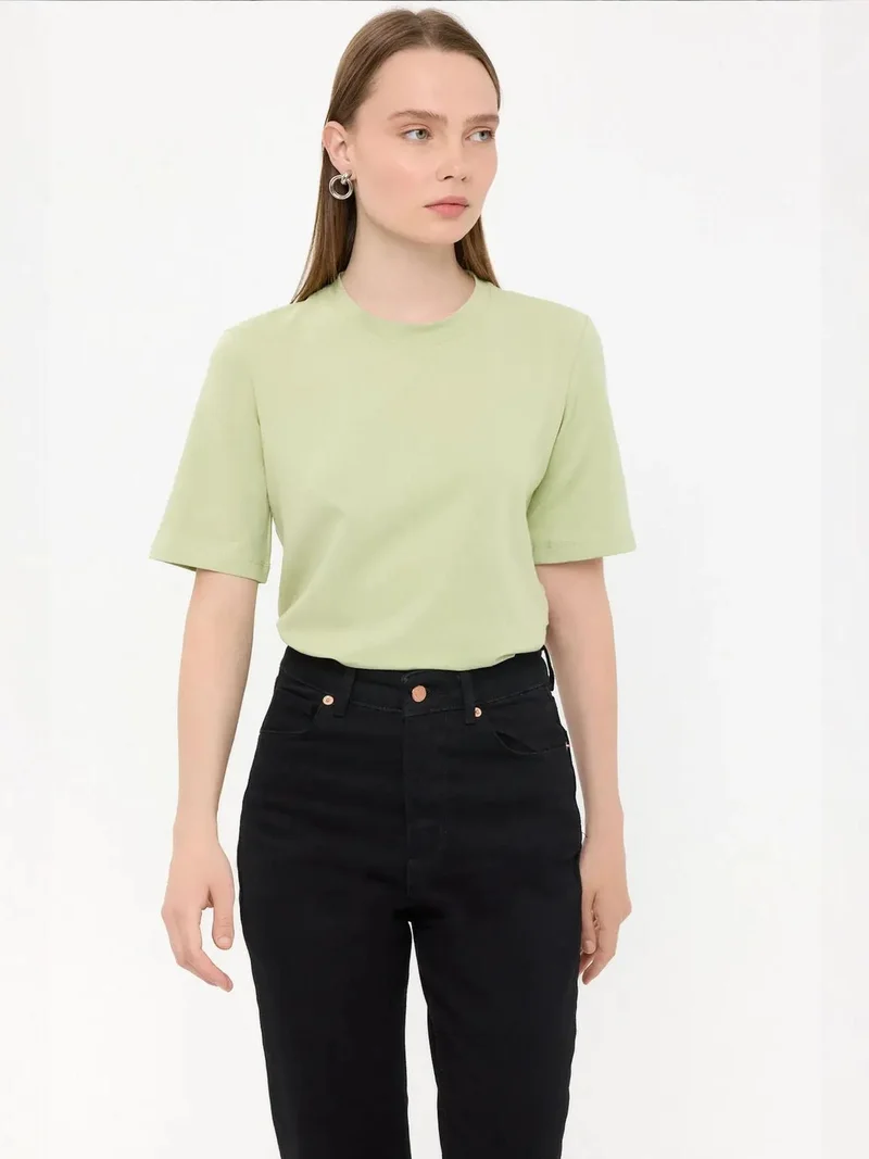 HICCUP Basic Short Sleeve Crew Neck T-Shirt