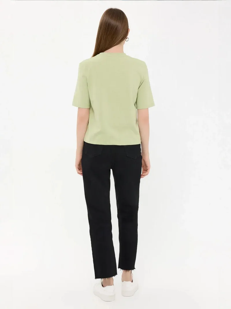 HICCUP Basic Short Sleeve Crew Neck T-Shirt