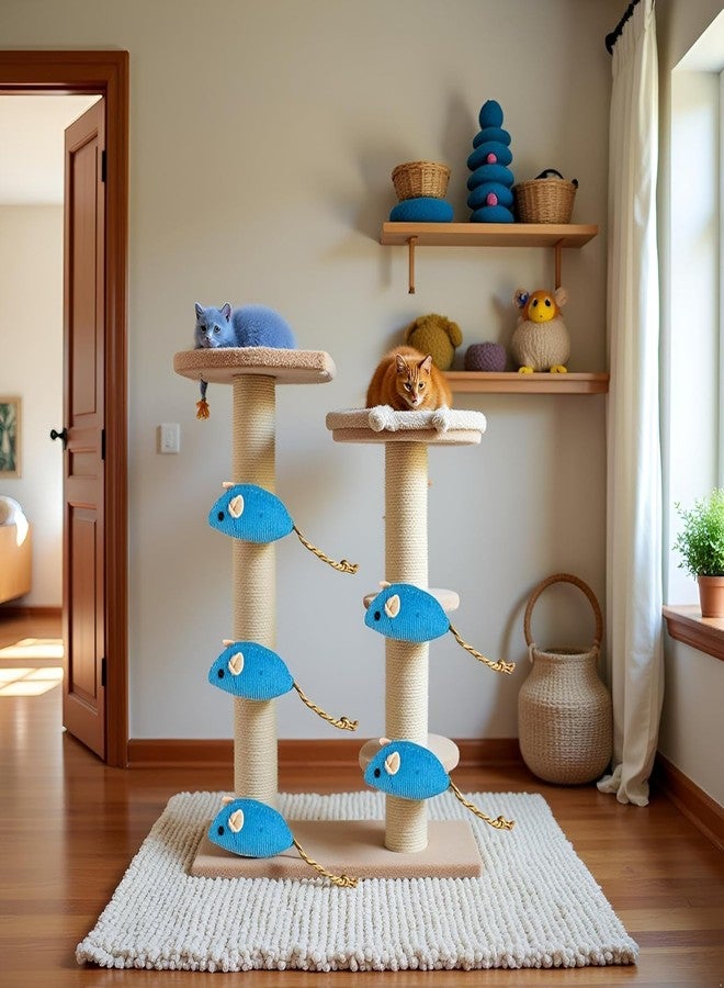 Essivox 5Pcs Interactive Blue Catnip Toy Mouse Balls for Cats, Lightweight Teaser Pet Teething Toys, Pet Supplies - Image 4