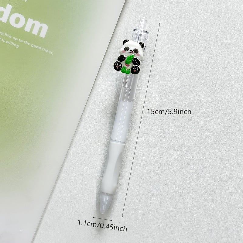 28 Pcs Creative Panda Ballpoint Pens 0.5mm Cartoon Push Type Stationery Gift - Image 2
