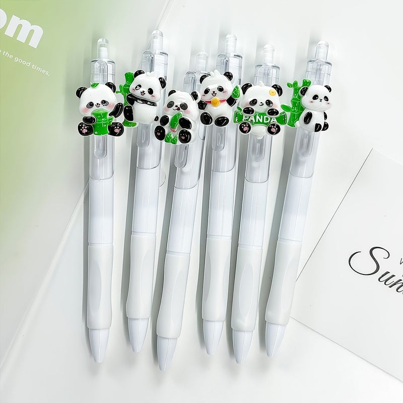 28 Pcs Creative Panda Ballpoint Pens 0.5mm Cartoon Push Type Stationery Gift - Image 1