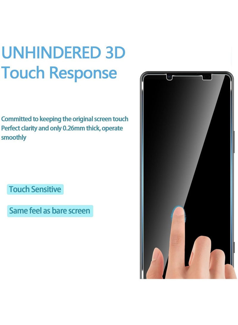 general 【2 Pack】 Compatible with Sony Xperia 1 VI Screen Protector + 【2 Pack】 Camera Lens Protector, Anti-Scratch 9H Hardness HD Tempered Glass Screen Protective Film - Image 3