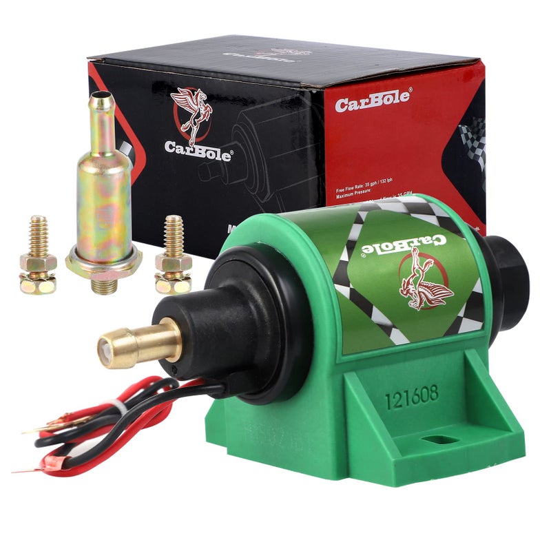 CarBole 12D Micro Electric Diesel Fuel Pump Universal 5/16 inch Inlet and Outlet 12V 1-2 A, 35 GPH, 4-7 PSI - Image 1