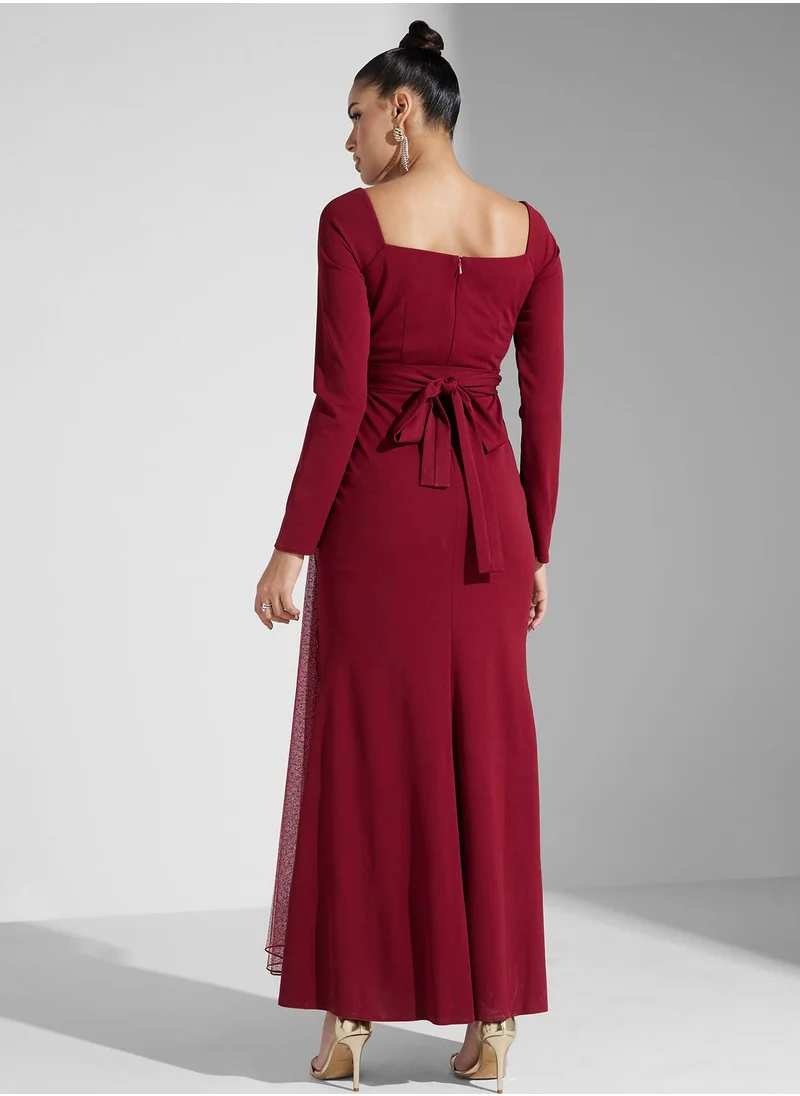 Iyra Square Neck Tiered Dress