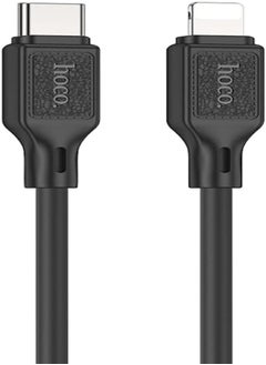 Hoco X90 - Cool PD Silicone Fast Charging And Data Transmittion Cable (20W - 1M), USB-C To Lightning Plug, Compatible With Apple iPhone iPad Airpods - Black