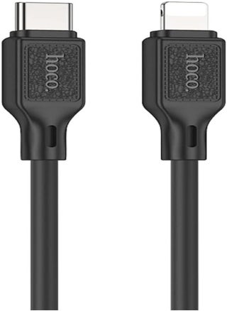 Hoco X90 - Cool PD Silicone Fast Charging And Data Transmittion Cable (20W - 1M), USB-C To Lightning Plug, Compatible With Apple iPhone iPad Airpods - Black - pzsku/Z8EC0A944F2D34251E485Z/45/_/1742338240/48cbd649-53c7-41b2-9fcb-72dbd3d7c786