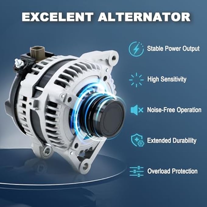BDELI 11402N New Alternator Compatible with 2009-2012 Toyota RAV4, 2012-2015 Camry, 2011-2016 Scion TC 2.5L L4 Replace for 11402 2706036010 1042102270 27060-36011 27060-0V010 104210-8431 104210-2340 - Image 2