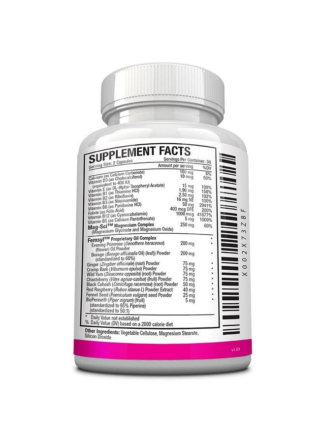 Approved Science PMS MD - Eliminate PMS Symptoms - Calcium, B Vitamins, BioPerine - 60 Capsules - One Month Supply - Vegan - Image 3