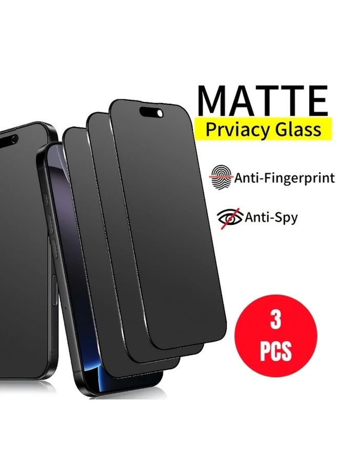 3 Pack Matte Privacy Glass Screen Protector for iPhone 17 Pro Max 9H Hardness Anti Spy Anti Fingerprint - Image 2