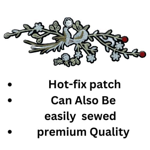 Ani Accessories Loving Bird Sit on Tree Heat Transfer Embroidered Appliques for Shoes Clothes Backpacks Embellishments Kurti Kurta Jacket - Image 2
