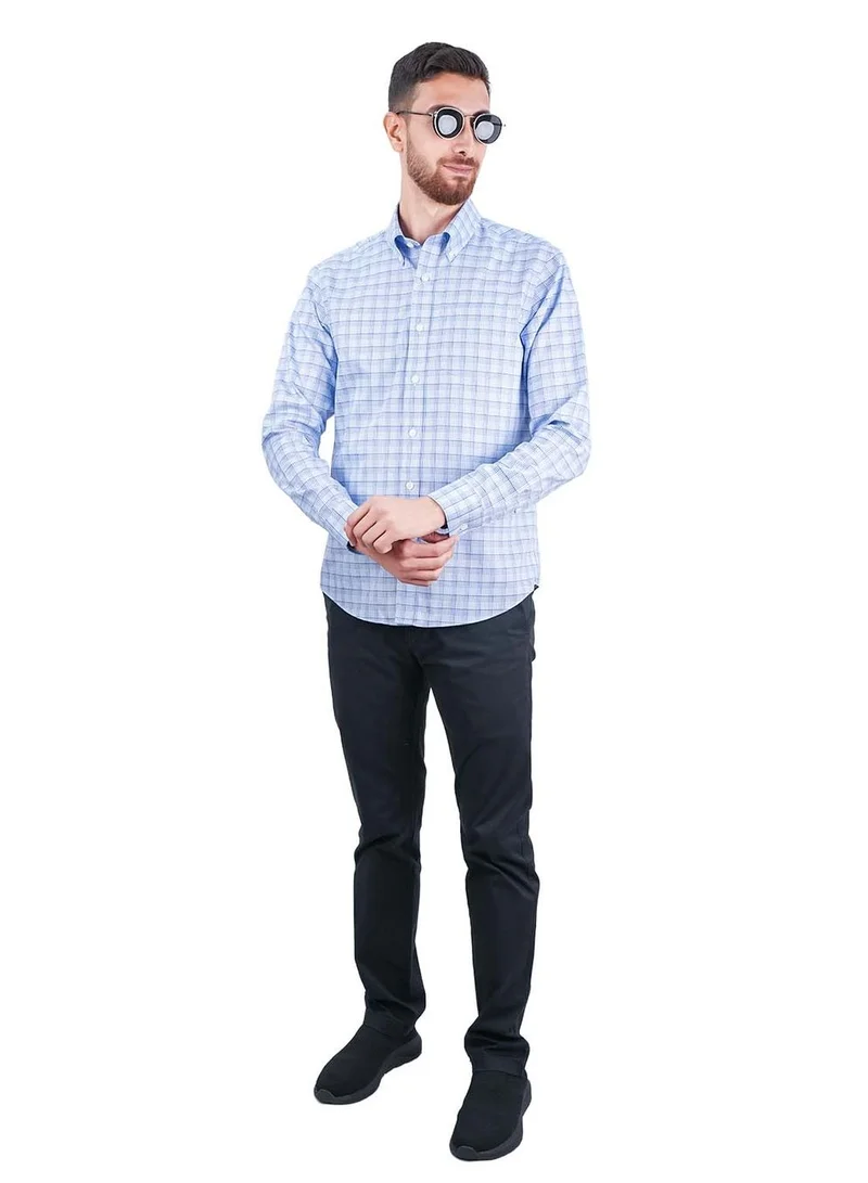 GIORDANO Men's Wrinkle-Free Long Sleeve Cotton Oxford Shirt