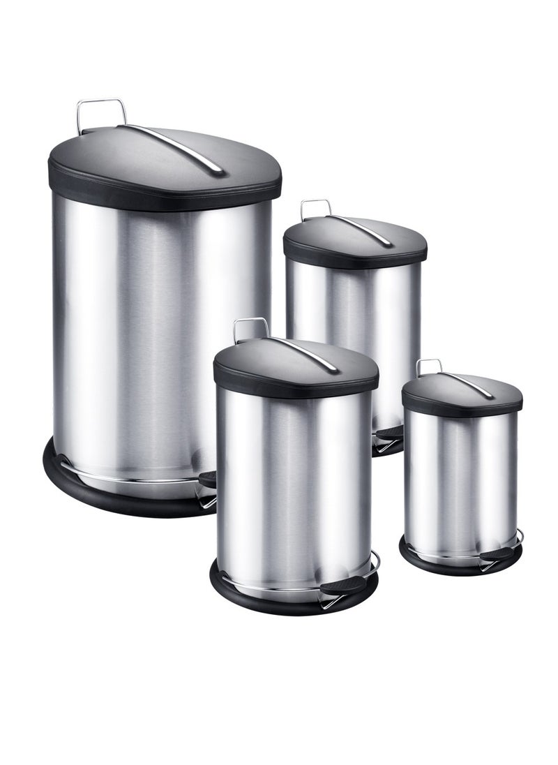 Home Maker 20L Stainless Steel Step Bin – Fingerprint-Resistant, Soft-Close Lid, Hands-Free Pedal for Home & Office  - Image 2
