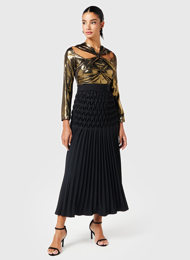 ثريدز باي اجوني فستان معدني مطوي - Image 1