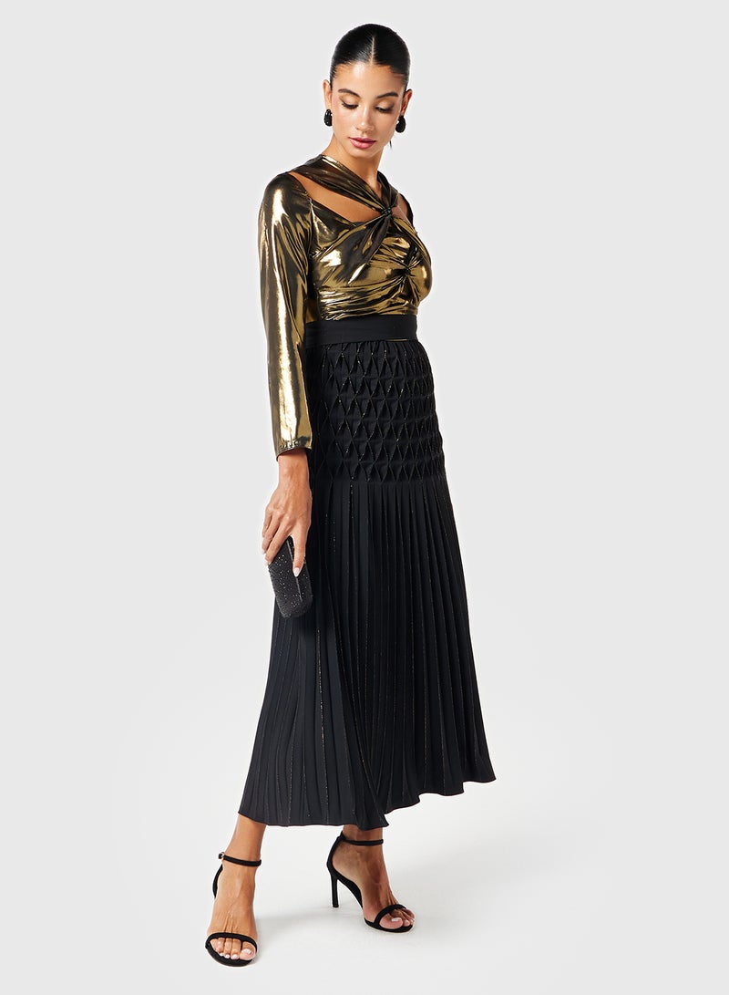 ثريدز باي اجوني فستان معدني مطوي - Image 4