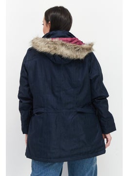 Trespass Women Brand Logo Hooded Anorak Jacket, Navy Blue  - Image 4